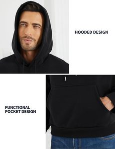 Sudadera con capucha Hombres Streetwear Algodón grueso Jersey de gran tamaño Fleece Drop Shoulder Logotipo personalizado Estilo de invierno - Product Image 3