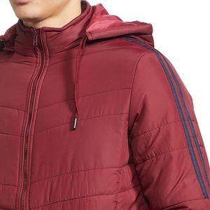 Vestes matelassées personnalisées taille plus Vestes d'hiver à capuche coupe-vent pour hommes au prix de gros avec logo personnalisé - Product Image 5