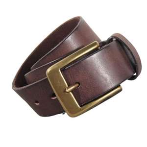 Super Selling <b>Men's</b> Formal <b>Brown</b> Genuine Cow <b>Leather</b> Solid Eco-Friendly <b>Belt</b> Office Use Custom Length Steel Buckle Bulk Supply - Product Image 1