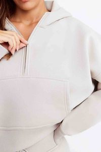Ensemble sweat-shirt et jogging à blocs de couleur respirant en coton 100% style hip-hop tendance, vêtements décontractés et de sport respirants - Product Image 5