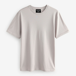 Camiseta de manga corta con cuello redondo para hombre, corte regular, color azul claro, OEM ODM, algodón mercerizado, camiseta de primera calidad - Product Image 2