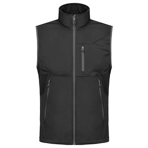 Gilet utilitaire softshell léger pour homme Veste d'extérieur imperméable coupe-vent sans manches Gilet doublé polaire pour la randonnée - Product Image 3