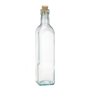 Bouteille distributrice d'huile et de vinaigre en verre avec bouchon en liège anti-fuite, modèle Atlas Network 034, avec bouchon à couronne et diffuseur à roseaux - Product Image 1
