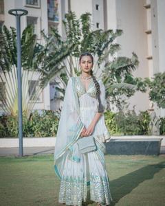 ชุดคอลเล็คชั่น Salwar KAmeez สำหรับผู้หญิง,ชุดเสื้อผ้าสำหรับงานแต่งงานงานคู่ชุดอินเดียปากีสถานบริสุทธิ์พร้อมงานปัก - Product Image 3