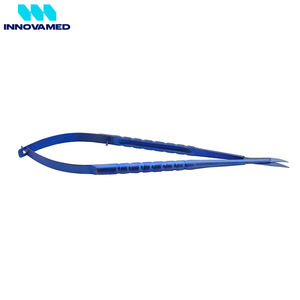 Micro tijeras de resorte de acero inoxidable Color titanio azul con hoja curva, diseño de resorte de 6,34 pulgadas para uso de precisión - Product Image 4