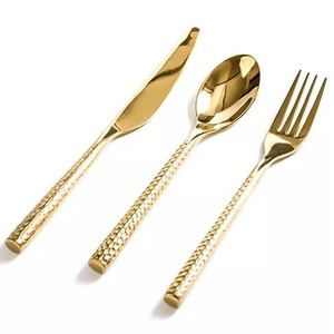 Amazing Elegant Made in India Reusable Flatware Available at Low MOQ Wholesale Cheap Price <b>Gold</b> Plated <b>Cutlery</b> <b>Set</b> for Dinner - Product Image 3