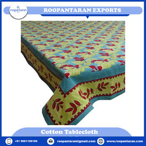 Nappes 100% coton faites à la main par le fabricant indien Nappe de banquet de style moderne Bloc de main Design imprimé résistant à l'huile - Product Image 6