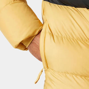 Veste matelassée coupe-vent à capuche pour homme, best-seller, personnalisable sur le devant, jaune et noir, manches longues, fermeture éclair, épaisse et enduite - Product Image 6