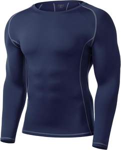 <b>Men's</b> <b>Compression</b> Gym Training Set Solid Pattern Breathable Long Sleeve Shirt <b>Shorts</b> Custom Logo Eco-Friendly Elastic Waist for - Product Image 6
