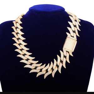 Chaîne en or rose de luxe avec diamants en moissanite, unique, largeur de 17 mm, entièrement sertie de pierres, bijoux pour le corps, cadeau de mariage pour elle ou lui pour un anniversaire - Product Image 2