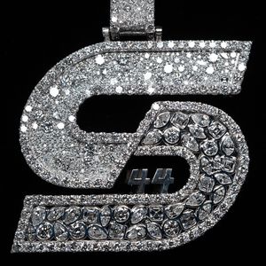 Collar con Colgante de Letra S en Oro Sólido de 14K, Cristal Cultivado en Laboratorio, Chapado en Oro Rosa, Estilo Hip Hop, Unisex, para Fiestas, Regalo - Product Image 2