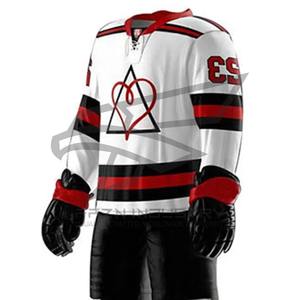 Vente en gros de kit d'uniforme de hockey sur glace Service OEM Logo d'équipe personnalisé Vêtements de sport en tissu respirant à séchage rapide - Product Image 1