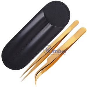 Pince à épiler professionnelle en acier inoxydable légèrement incurvée pour extensions de cils, approvisionnement direct d'usine - Product Image 5