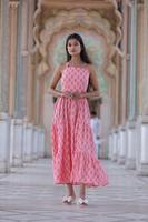 Vestido Maxi de Verano Hecho a Mano, 100% Algodón, Sin Mangas, Cuello Cuadrado, Estampado Floral, Ecológico, Casual, Elegante, Corte Evase