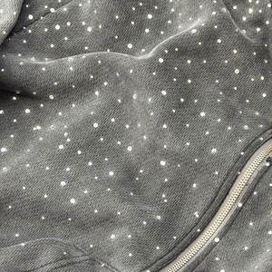 Moda Forward Look Rhinestone Sudadera con capucha Glitter Pop Street Look Algodón Mezclado Luxe Street Declaración Rhinestone Sudadera con capucha - Product Image 5