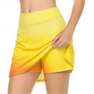 กระโปรงเทนนิสเอวสูงสำหรับผู้หญิง ระบายอากาศ แห้งเร็ว ยืดได้ 4 ทิศทาง ซับเหงื่อ ป้องกันรังสียูวี กระชับหน้าท้อง กระโปรงออกกำลังกาย - Product Image 5