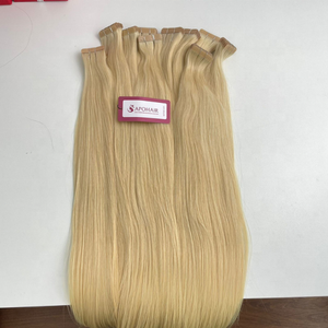 Paquete de cabello humano crudo recto de 18 pulgadas, cabello virgen de alta calidad, Color Piano #613, cinta vietnamita, cabello Remy doble dibujado - Product Image 5