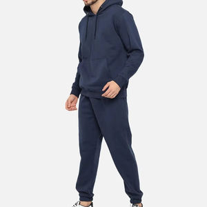 Ensemble de survêtement en molleton épais personnalisé pour homme, avec logo 3D en relief, sweat à capuche et pantalon de jogging large, en coton de haute qualité - Product Image 4