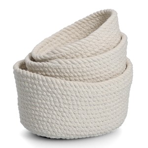 ZELLER PRESENT 3-Piece White Storage <b>Basket</b> Set for Home Organization - Product Image 1