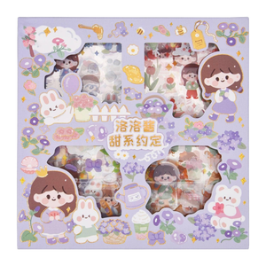 Ensemble d'autocollants DIY Kawaii de 100 feuilles, autocollants adhésifs pour scrapbooking, autocollants Washi pour enfants, pour la décoration de la maison et les albums de style anime - Product Image 5