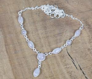 หินจันทราสีรุ้งรูปไข่925จี้เงินสเตอร์ลิงเครื่องประดับหินประจำเดือนเกิดสำหรับผู้หญิงและเด็กผู้หญิงโรเดียมและชุบทอง - Product Image 3