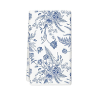 Serviettes de golf de luxe en coton biologique indien, 45x65cm, 200 GSM, séchage rapide, anti-rétrécissement, durables, bleu floral brodé