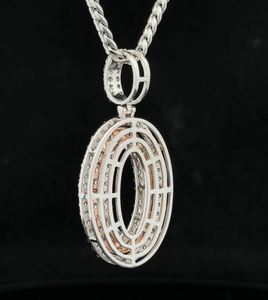 Pendentif O en argent sterling plaqué or 14 carats Moissanite glacé bureau/carrière collier à breloques cadeau d'anniversaire pour femme IGI - Product Image 2