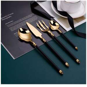 ชุดช้อนส้อมสแตนเลสสตีล ดีไซน์หรูหรา ทนทาน เหมาะสำหรับงานเลี้ยง บ้าน โรงแรม และครัว - Product Image 6