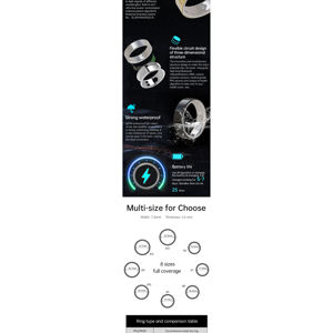 แหวนสมาร์ทริงติดตามสุขภาพและฟิตเนส ปี 2026 - สีเงิน - Product Image 4