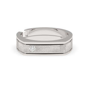 Anillo para Hombre CLARA, Modelo <span class=keywords><strong>Dario</strong></span>, en Plata de Ley 925 con Baño de Rodio, con Diamantes y Circonitas Engastados en Bisel - Product Image 1