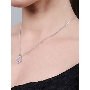 Collar de Cadena con Diamantes y Perlas en Forma de Corazón Rosa, Estilo Religioso Moderno para Boda, Compromiso, Fiesta o Regalo de Aniversario - Product Image 3