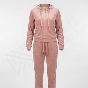 Stylish <b>Womens</b> Pure Cotton Fleece Tracksuits Customizable Logo Label High Quality Ladies Sets Premium Soft <b>Warm</b> Gym Sportswear - Product Image 1