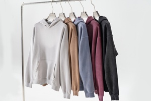 Pull à capuche grande taille pour hommes, délavé au soleil, lavé à l'acide, de haute qualité avec capuche, épaules tombantes et style uni - Product Image 4