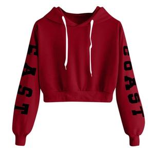 Oem diseño de logotipo personalizado primavera y otoño vestido de mujer para tops cortos sudaderas y sudaderas con capucha de mujer - Product Image 1
