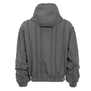 Top Selling Unique Design Distressed Zipper <b>Hoodies</b> for <b>Men</b> 3D Embroidery Regular Fit 100% Cotton Winter Zip-up Wholesale Price - Product Image 4