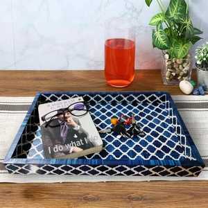 ถาดเสิร์ฟอาหารฝังกระดูกลายดอกไม้ดีไซน์ทันสมัยโต๊ะกาแฟหรูหราทำมือตกแต่งบ้านธีมดอกไม้ที่ดีที่สุดสำหรับงานแต่งงาน - Product Image 3