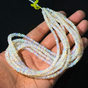 Cuentas Redondas Facetadas de Ópalo Etíope Brillante, Cuentas de Ópalo de Fuego Welo, Cuentas de Ópalo de Fuego Natural de 4-5.5 mm para la Fabricación de Joyas - Product Image 2