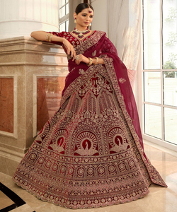 Vêtement Ethnique Lourde Georgette Broderie Travail Lehenga Choli avec Dupatta Wedding Wear Prix de Gros Textile Alphanumero - Product Image 1