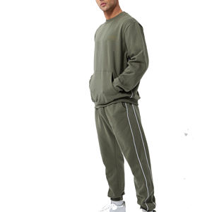 Vente flash, survêtement de luxe pour homme avec logo personnalisé, ensemble jogging ample uni avec fermeture éclair, logo brodé personnalisé, ensemble 2 pièces pour homme - Product Image 6