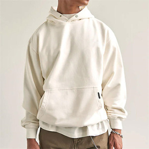 เสื้อฮู้ดแบบสวมหัวทรงหลวมผ้าฟลีซผ้าฝ้ายลาย350GSM-400GSM พลัสไซส์สำหรับฤดูหนาวโลโก้ที่กำหนดเอง - Product Image 3