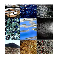 Panneau mural 3D décoratif doré 8K, panneau de plafond à effet d'ondulation d'eau, finition miroir à effet d'onde d'eau, tôle en acier inoxydable décorative 201 304