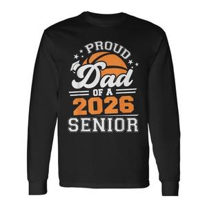 Maglietta a Maniche Lunghe per Laurea di Basket 2026 - Papà Orgoglioso - Regalo Promozionale Personalizzabile - Product Image 1