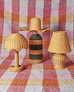 Vintage Style Stripes <b>Rattan</b> <b>Lampshade</b> Natural Materials for Home Living Room Decoration Handmade From Vietnam - Product Image 6