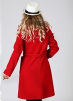 Veste en polaire tricotée à capuche rouge pour femme, en peau de mouton, écologique, vente en gros, haute qualité, bon marché, en stock, unie, réversible, imperméable