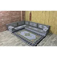 Ensemble de sièges au sol orientaux ethniques arabes Majlis Ottoman Jalsa, canapé d'angle afghan Toshak, coussin marocain brodé