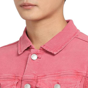 Venta al por mayor de Jean de moda Loose Fit Hombres Chaquetas de mezclilla 100% de alta calidad de algodón de manga larga Chaquetas de mezclilla para hombres Servicio OEM - Product Image 4