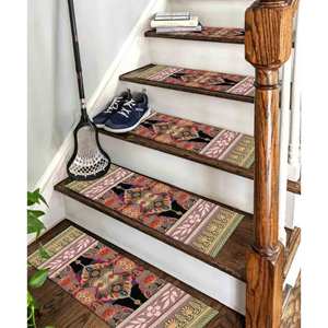 Tapis imprimé : Tapis rose et vert, motif ethnique, tendance, moderne, avec poils doux - Product Image 3