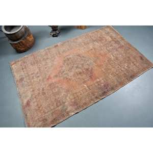 Alfombra turca de área grande Vintage estilo Tabriz clásico diseño de retazos marrón naranja 3,5 'X 5,6' Material de lana rectangular látex - Product Image 2