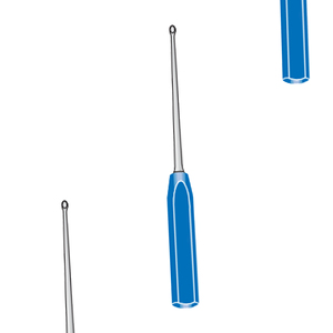 Curette Caspar en acier inoxydable, manche en acétal bleu Suregrip, 220 mm, droite, 3,5 mm, ensemble d'instruments chirurgicaux réutilisables, CE - Product Image 1