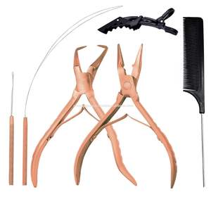 Hair Extensions Tools Stainless Steel Hair Extension <b>Pliers</b> <b>Sets</b> Kit Accessory <b>Set</b> Hair Extensions Tinsel Tool Kit Tech - Product Image 1
